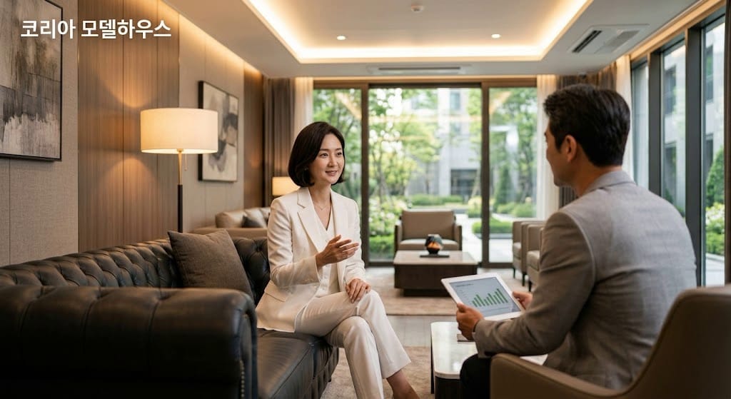 전문가가 분양권 전매 서류와 정식 소유권 이전 등기 검증 양식을 대조하는 모습