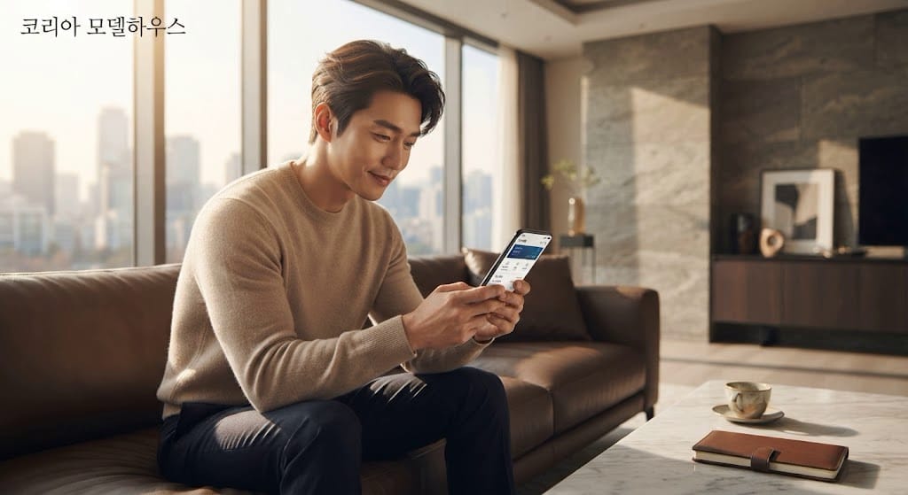 청약 예치금 기준 및 모집공고일 잔액을 모바일 은행 앱으로 확인하는 30대 남성